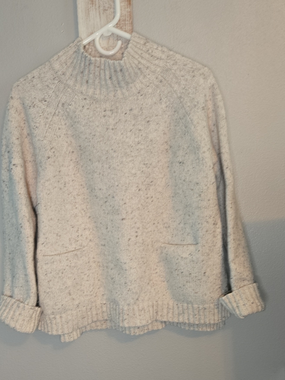 J. Jill Cream Speckled Mock-Neck Sweater